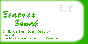 beatrix bonek business card